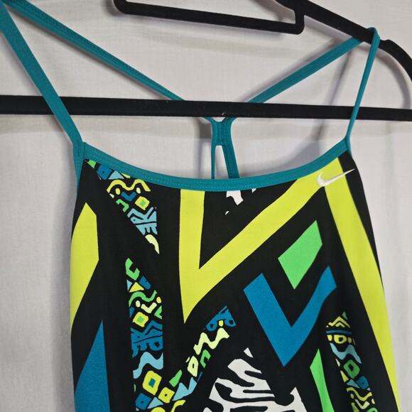 Nike Pow Lingerie Tank One Piece Swimsuit Competitive‎ Multicolor NWT Size 14 - Picture 3 of 9